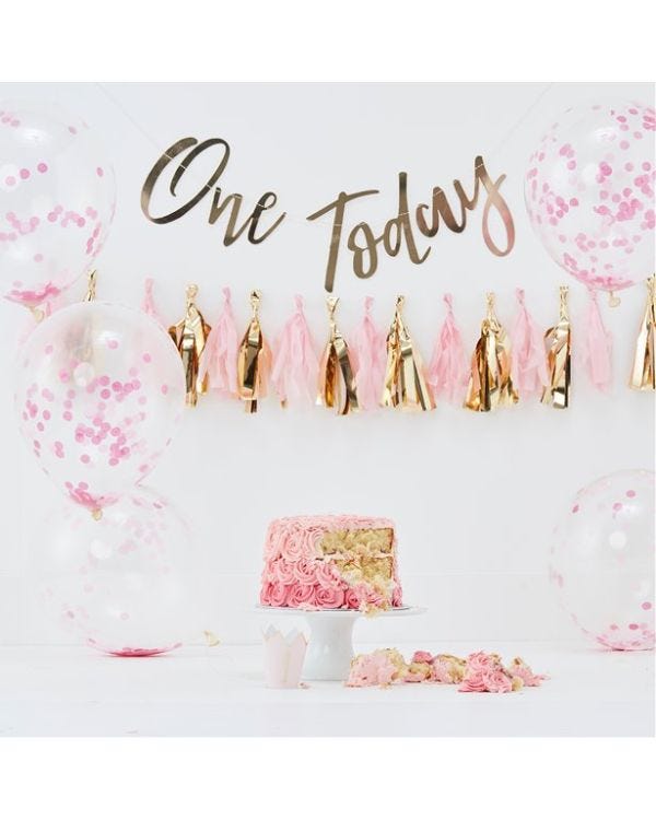 Pick &amp; Mix Pastel Pink 1st Birthday Cake Smash Kit