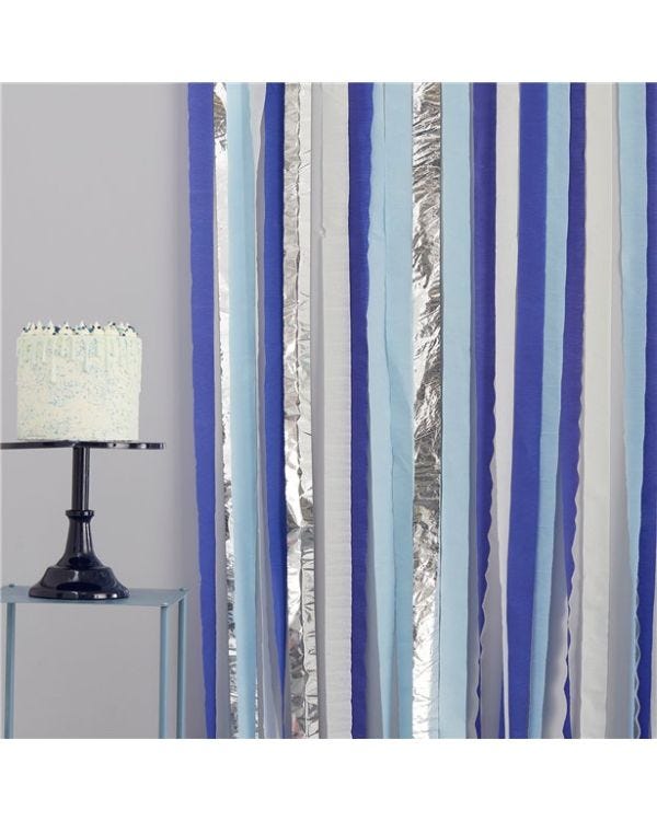 Mix It Up Blue Streamer Backdrop Kit