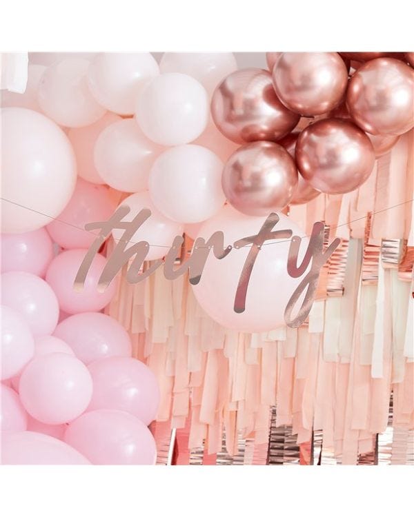 Mix It Up Rose Gold &#039;Thirty&#039; Paper Banner - 1.7m