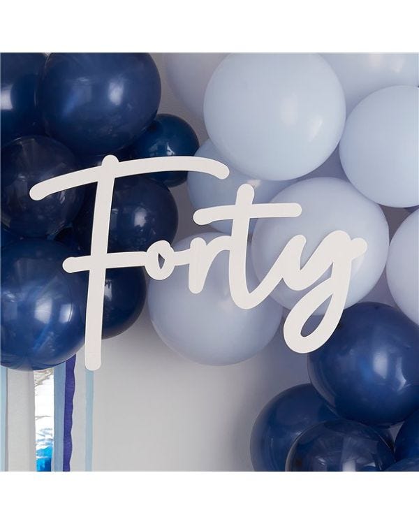 40 White Balloon Arch Sign