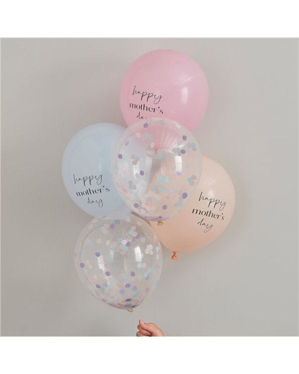 Happy Mother&#039;s Day Balloon Mix - 12&quot; Latex (5pk)