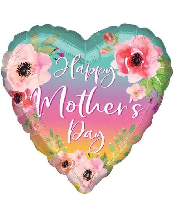 Ombre Flowers Mother&#039;s Day Balloon - 18&quot; Foil