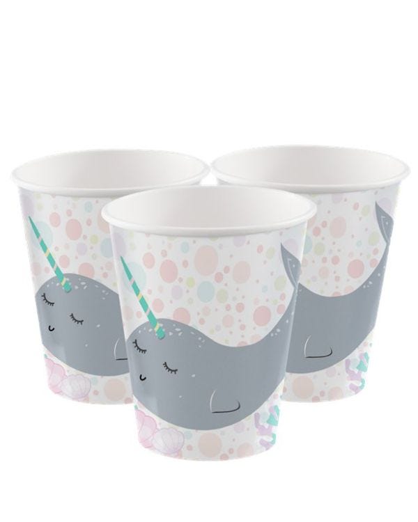 Narwhal Paper Cups - 250ml (8pk)