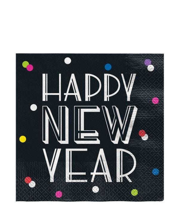 Neon Dots New Year Lunch Napkin (16pk)