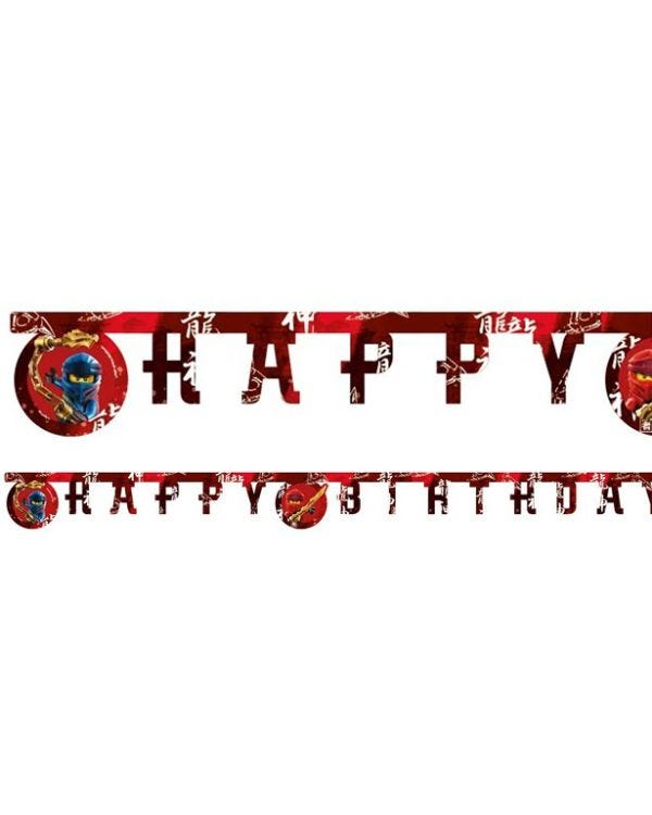 Lego Ninjago &#039;Happy Birthday&#039; Paper Banner - 2m