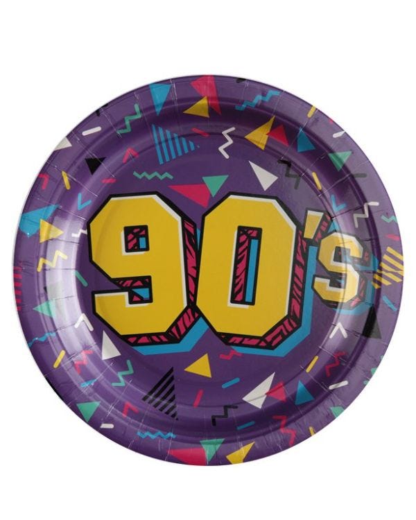 90&#039;s Paper Plates - 23cm (10pk)