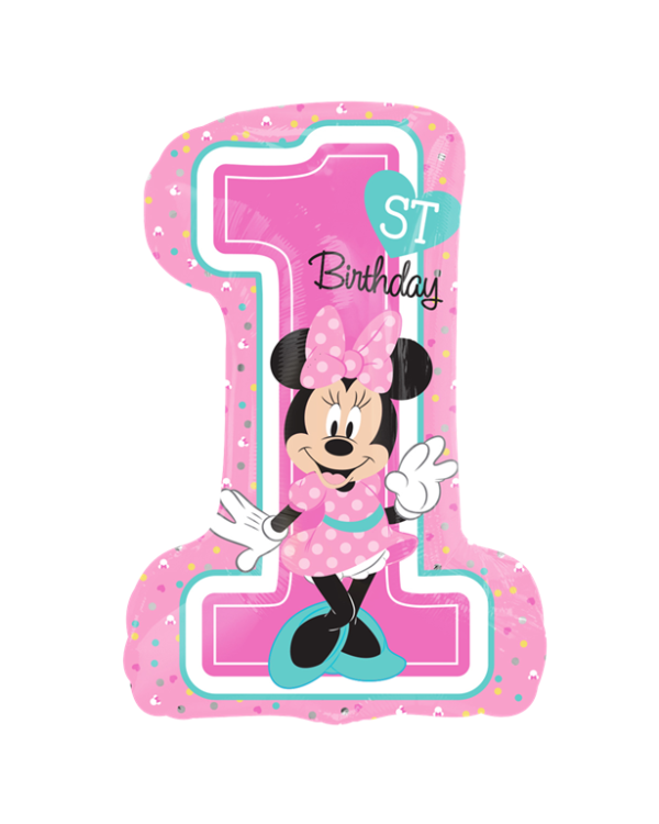 Minnie Mouse 1st Birthday SuperShape Balloon - Foil 28&quot;