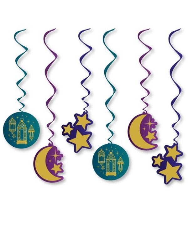 Opulent Eid Swirl Decorations - 17.7cm (12pk)