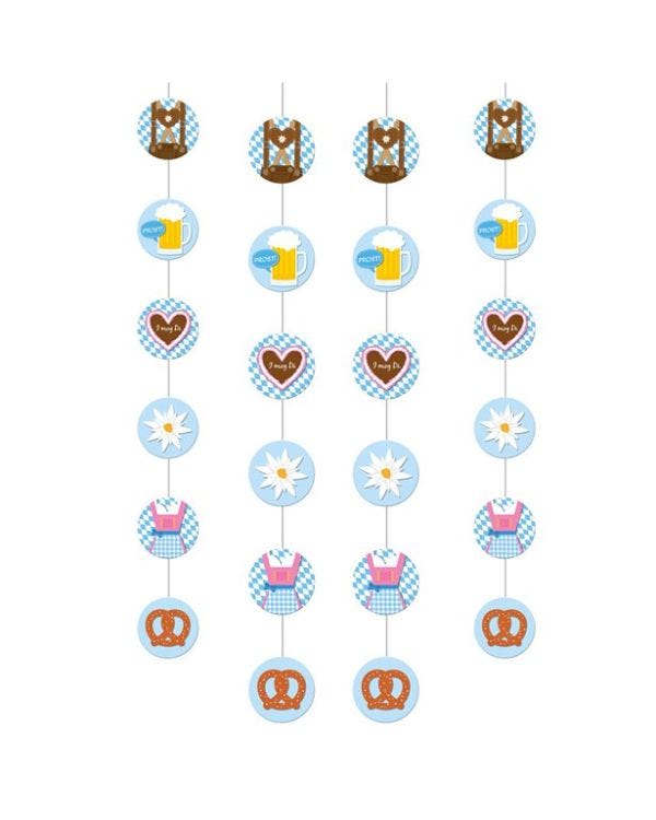 Bavarian Hanging String Decorations - 1.3m (4pk)