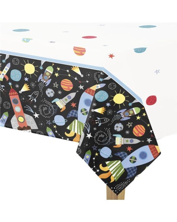 Outer Space Plastic Table Cover - 2.1m x .1.4m