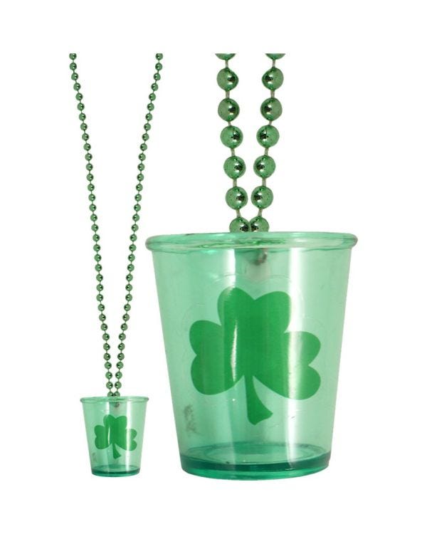 St Patrick&#039;s Day Shot Glass Necklace