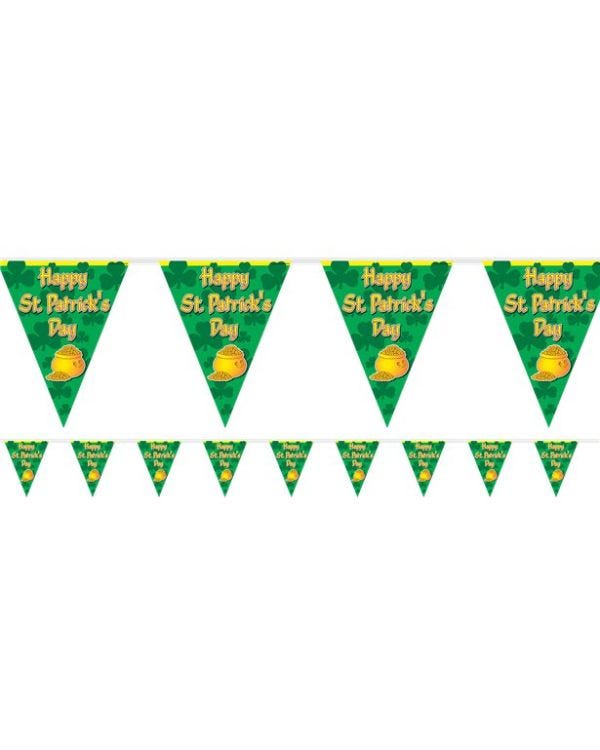 St Patrick&#039;s Day Plastic Flag Banner - 3.65m