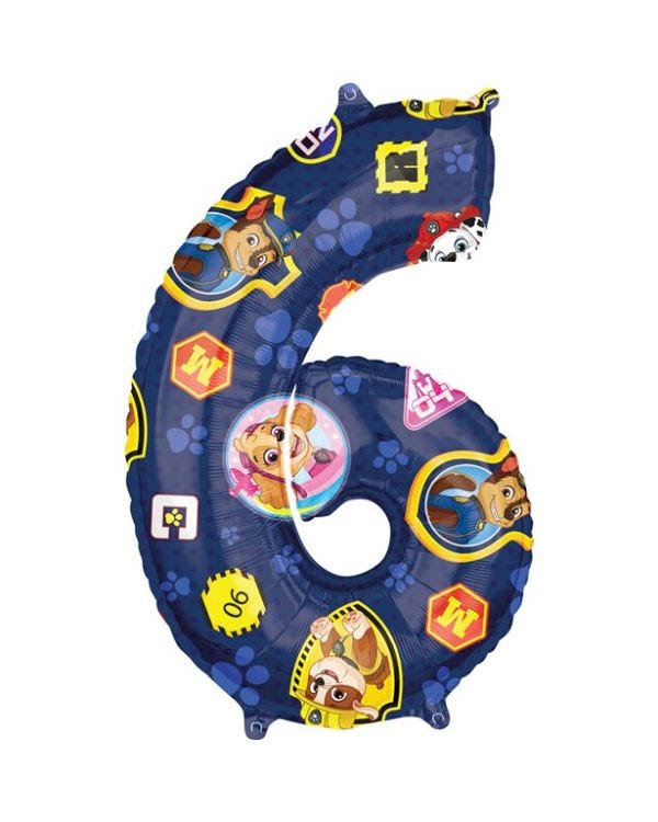 Paw Patrol Number 6 Foil Balloon - 26&quot;