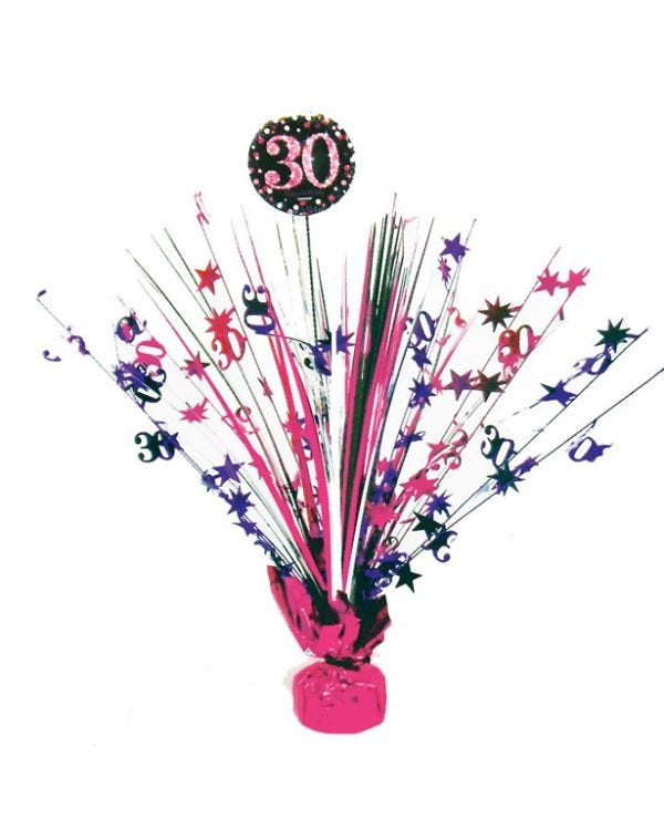 Pink Age 30 Foil Table Centrepiece - 46cm