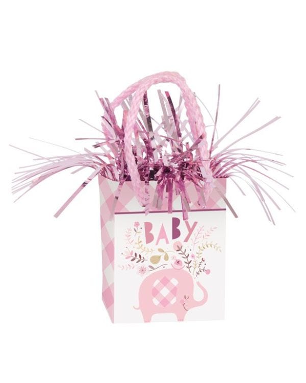 Pink Floral Elephant Balloon Weight