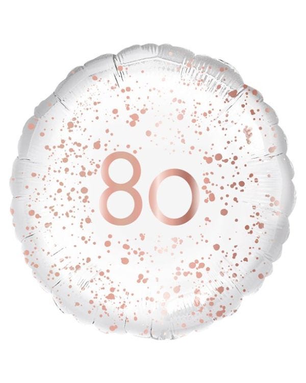 80th Rose Gold Foil Balloon - 18&quot;