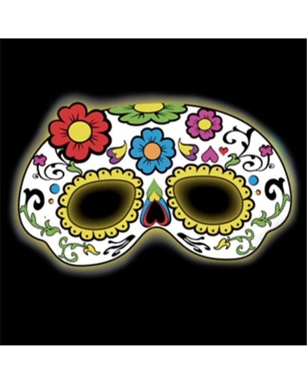 White Floral Glow Stick Mask - 19cm