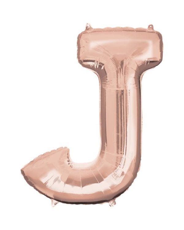 Rose Gold Letter J Balloon - 34 Foil