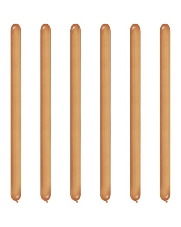 Gold Chrome Modelling Balloons - 260Q Latex (100pk)