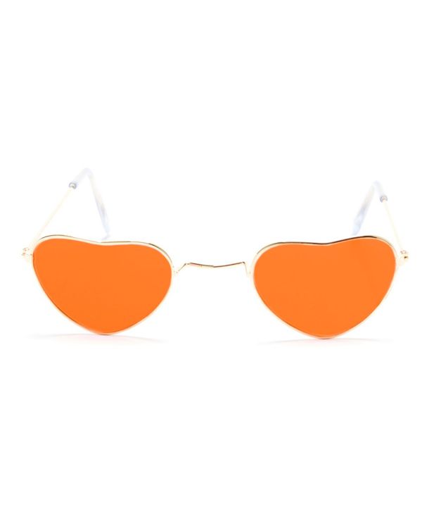 Orange Heart Glasses