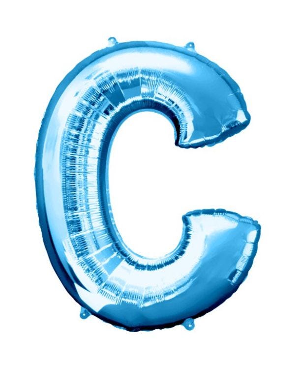 Blue Letter C Balloon - 34&quot; Foil
