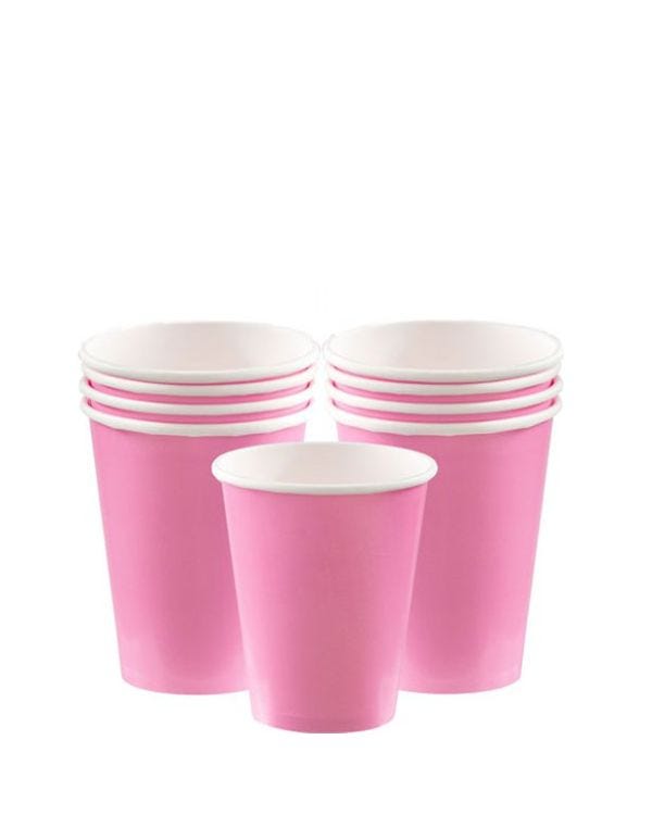Baby Pink Paper Cups - 266ml (8pk)