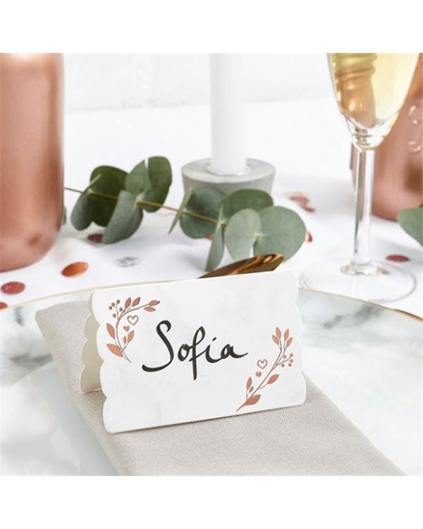 Rose Gold Folded Place Cards (10pk)