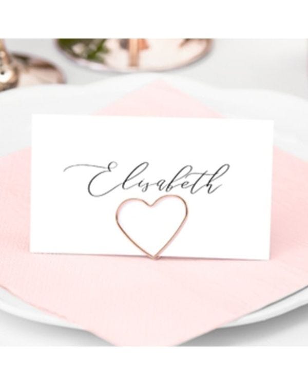 Rose Gold Heart Place Card Holders (10pk)