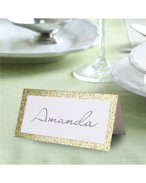 Gold Glitter Place Cards (50pk)