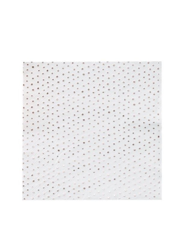 Pick &amp; Mix Rose Gold Spotty Foiled Paper Napkins - 33cm (16pk)