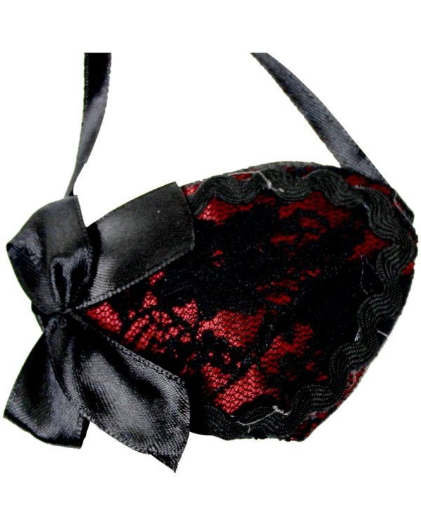 Red Pirate Eye Patch with Black Lace