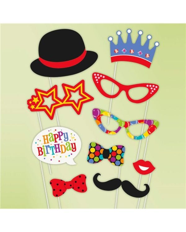 Confetti Birthday Photo Booth props (10pk)