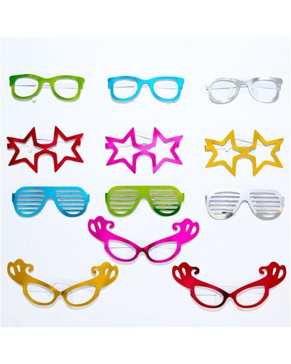 Photo Booth Assorted Glasses (12pk)