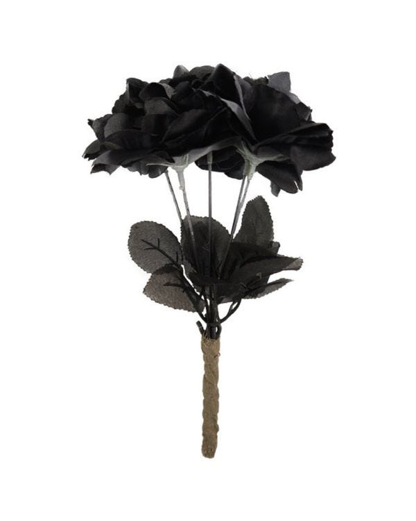 Black Rose Bouquet - 30cm