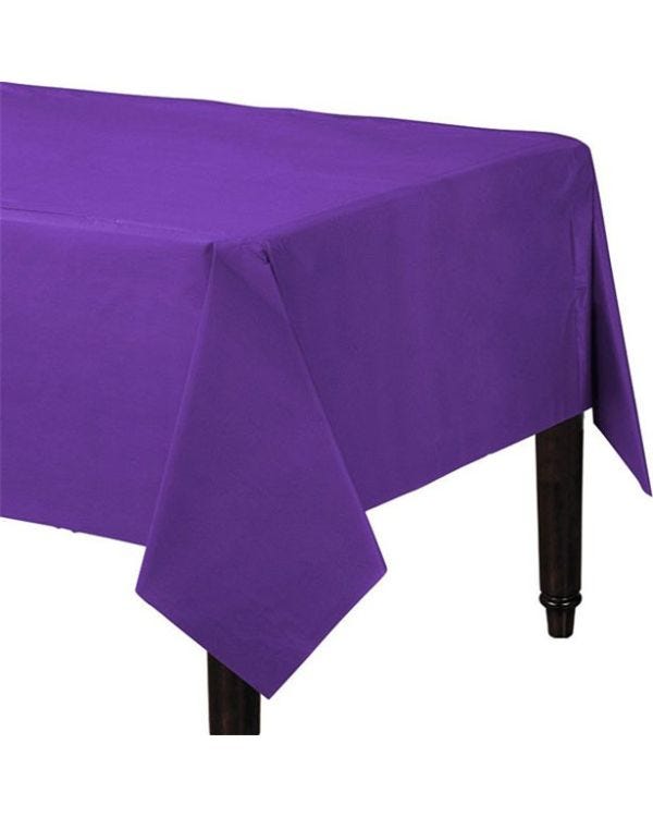 Purple Plastic Table Cover - 1.4m x 2.8m