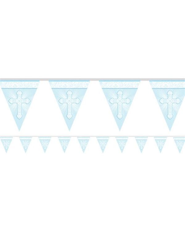 Radiant Cross Blue Flag Banner - 3.6m
