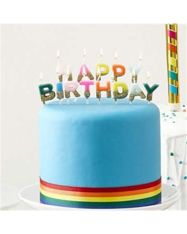 Rainbow Happy Birthday Candles