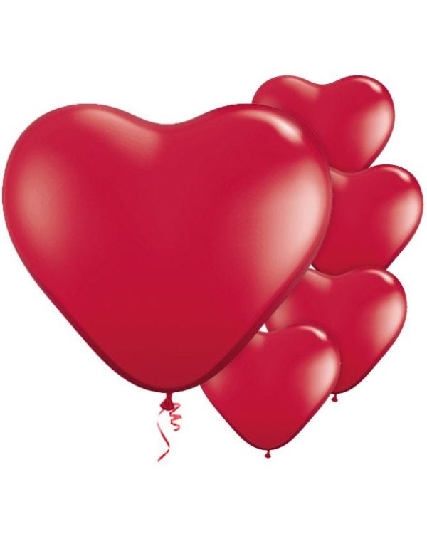 Ruby Red Heart Balloons - 11&quot; Latex (100pk)