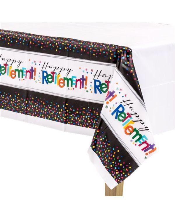 Officially Retired Plastic Tablecover - 1.4m x 2.6m