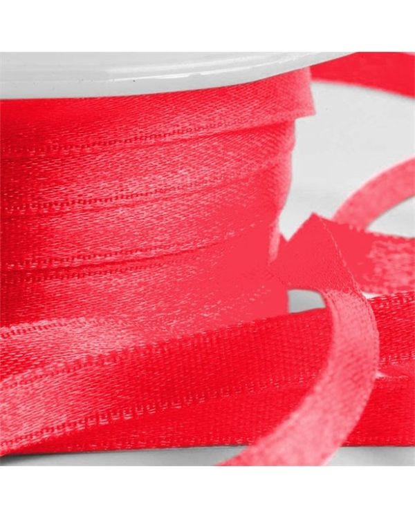 Red Satin Ribbon - 6mm (25m roll)