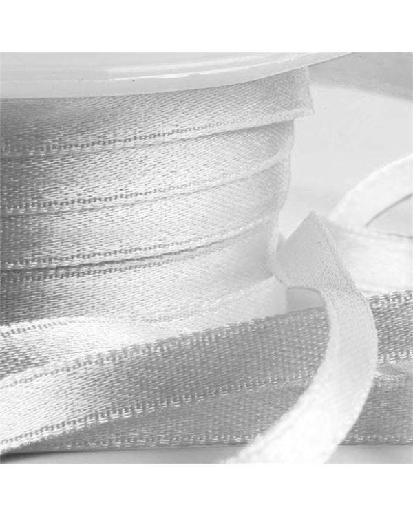 Silver Satin Ribbon - 6mm (25m roll)