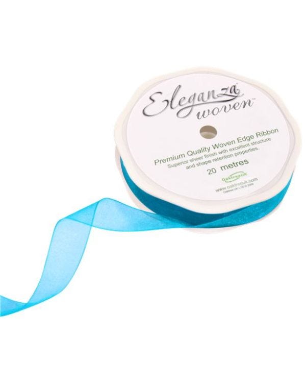Turquoise Organza Ribbon - 20m