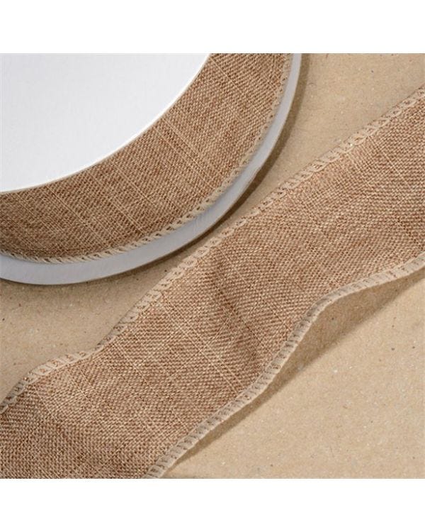 Hessian Wired Ribbon - 10m