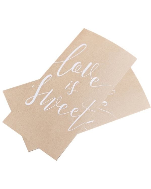 Rustic Country &#039;Love Is Sweet&#039; Paper Treat Bags (20pk)