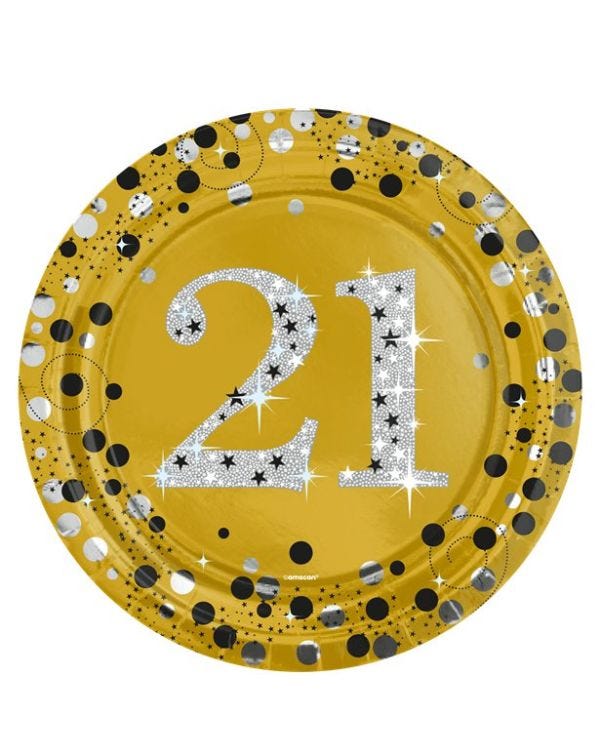 Sparkling Celebration 21st Paper Plate - 23cm (8pk)