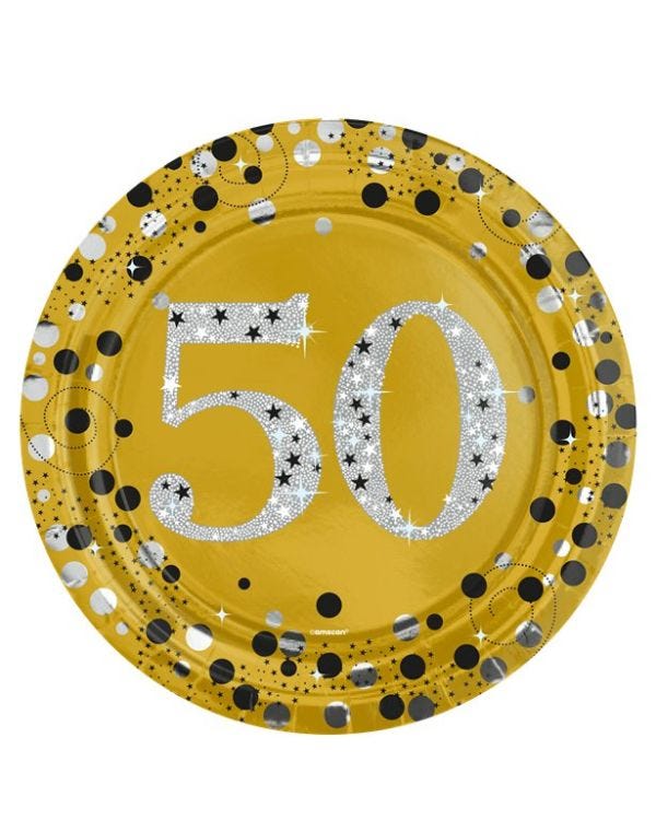 Sparkling Celebration 50th Paper Plate - 23cm (8pk)