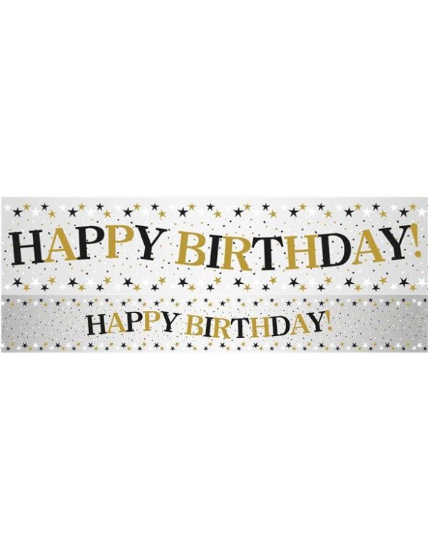 Sparkling Celebration Happy Birthday Foil Banner - 2.7m