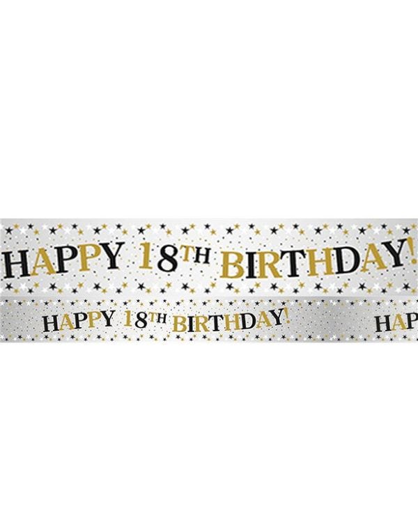 Sparkling Celebration 18th Foil Banner - 2.7m