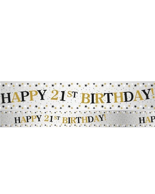 Sparkling Celebration 21st Foil Banner - 2.7m