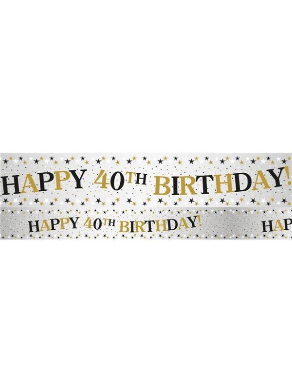Sparkling Celebration 40th Foil Banner - 2.7m